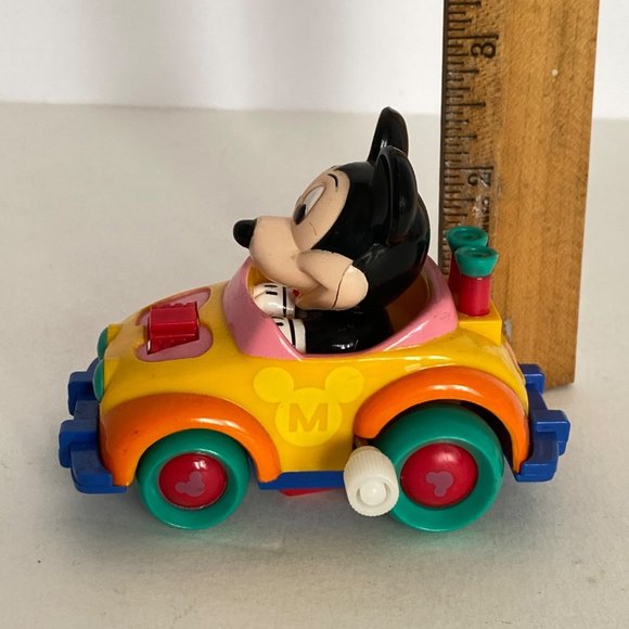 Disney Mickey Mouse Yellow Racer Car Windup Toy - Picture 11 of 13